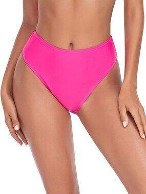 RELLECIGA Women's High Cut Bikini Bottom XL Neon Rose NWT